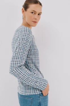 Cortefiel Camiseta caja botones Estampado azul Sale