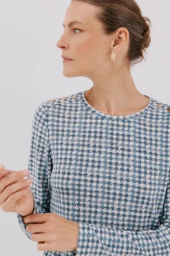 Cortefiel Camiseta caja botones Estampado azul Sale