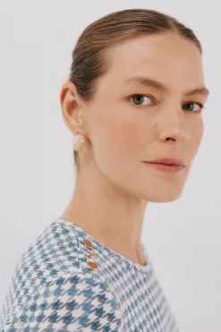 Cortefiel Camiseta caja botones Estampado azul Sale