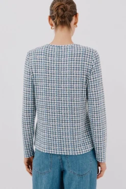 Cortefiel Camiseta caja botones Estampado azul Sale