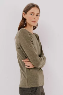 Cortefiel Camiseta caja botones Verde New