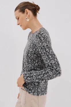 Cortefiel Camiseta caja botones Estampado blanco Clearance