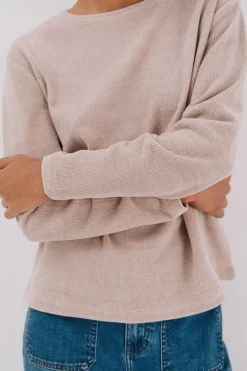 Cortefiel Camiseta chenilla rayas Rosa Clearance