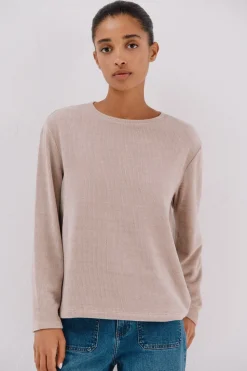 Cortefiel Camiseta chenilla rayas Rosa Clearance