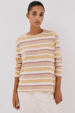 Cortefiel Camiseta chenilla rayas Amarillo Discount