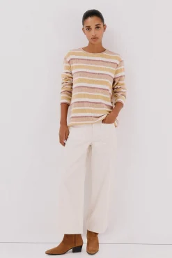 Cortefiel Camiseta chenilla rayas Amarillo Discount