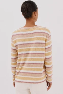 Cortefiel Camiseta chenilla rayas Amarillo Discount