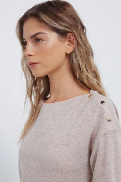 Springfield Camiseta combinada hombro botones nude Discount