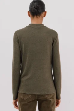 Cortefiel Camiseta con detalle strass Verde Clearance