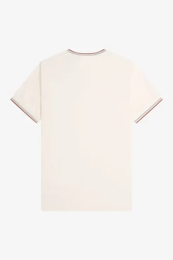 Fred Perry Camiseta con ribete con dos franjas Marfil