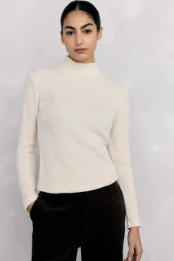 Pedro del Hierro Camiseta cuello alto arrugada Crudo Clearance