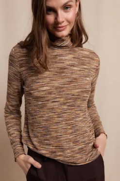 Slowlove Camiseta cuello alto melange Beige