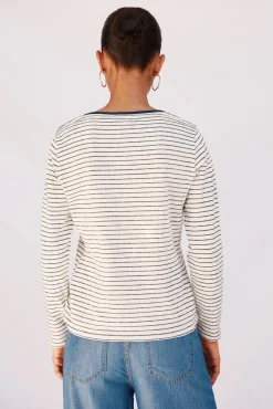 Cortefiel Camiseta cuello barco rayas Estampado azul Hot