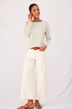 Cortefiel Camiseta cuello barco rayas Estampado verde Sale