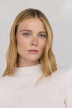 Pedro del Hierro Camiseta cuello chimenea estructura Blanco Best