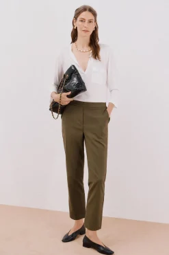 Cortefiel Camiseta cuello mao efecto lino Blanco Online