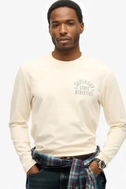 Superdry Camiseta cuello redondo marfil Outlet