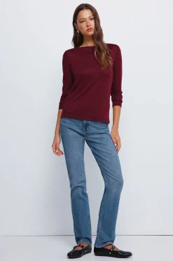 Springfield Camiseta cuello tachas burdeos Hot