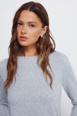 Springfield Camiseta cuello tachas gris Hot