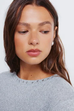 Springfield Camiseta cuello tachas gris Hot