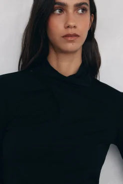 Pedro del Hierro Camiseta de cuello vuelto Negro Hot