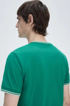 Fred Perry Camiseta de hombre de manga corta Verde Outlet