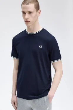 Fred Perry Camiseta de hombre de manga corta Azul oscuro Hot