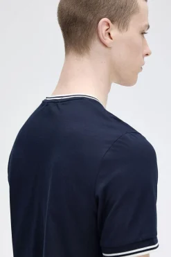 Fred Perry Camiseta de hombre de manga corta Azul oscuro Hot