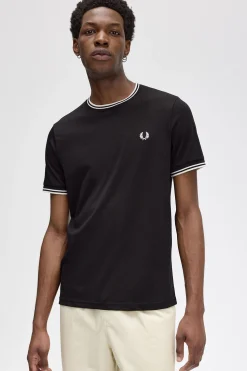 Fred Perry Camiseta de hombre de manga corta Negro Best