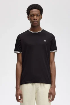 Fred Perry Camiseta de hombre de manga corta Negro Best