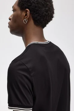 Fred Perry Camiseta de hombre de manga corta Negro Best