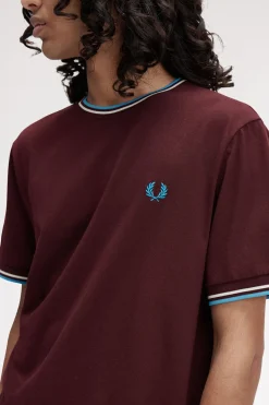 Fred Perry Camiseta de hombre de manga corta Granate