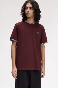 Fred Perry Camiseta de hombre de manga corta Granate