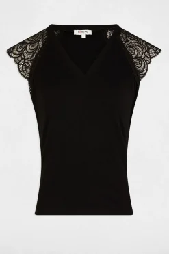 Morgan Camiseta de manga corta Negro New