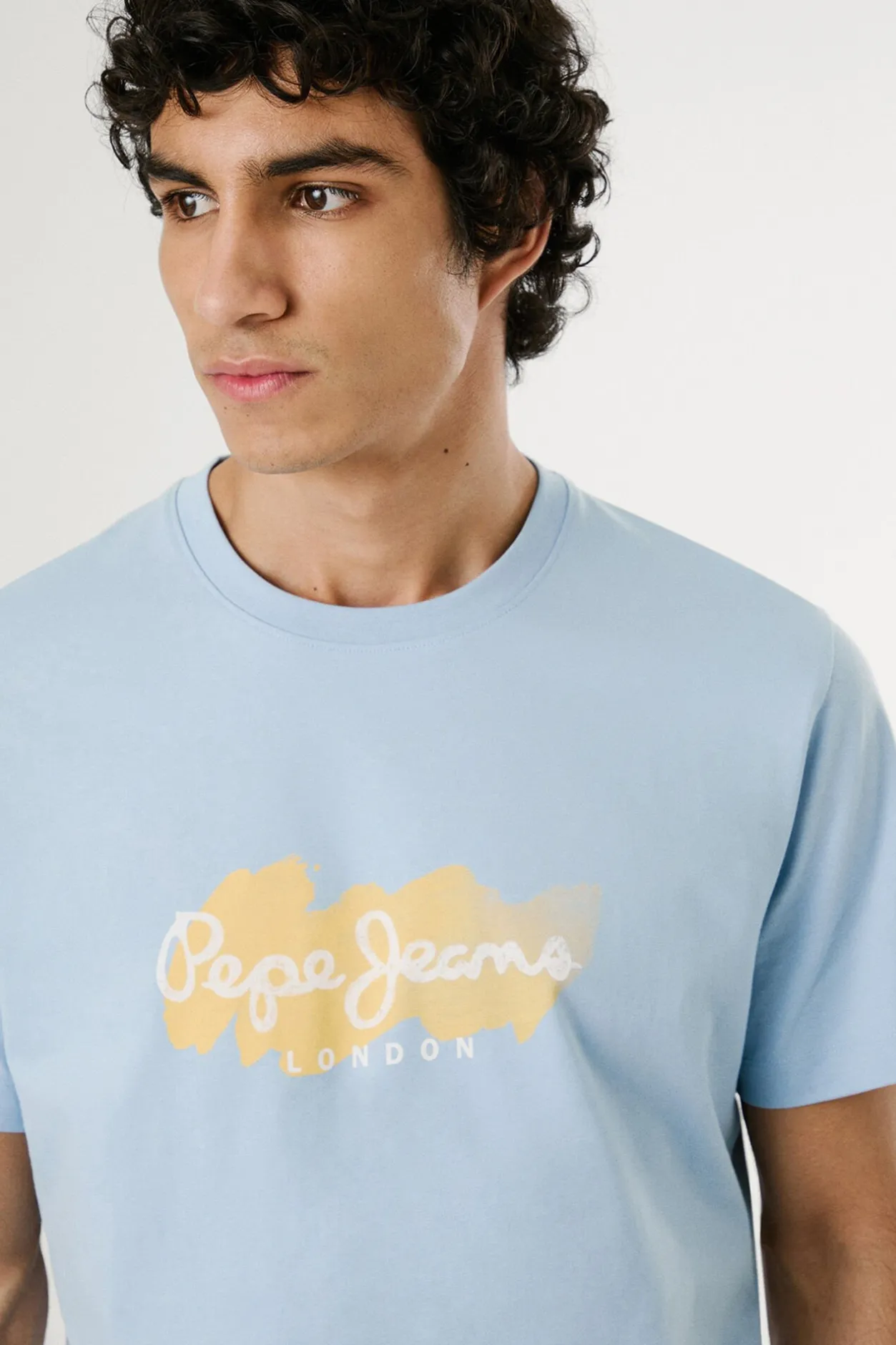 Pepe Jeans Camiseta de manga corta con logo y estampado frontal. azul Discount