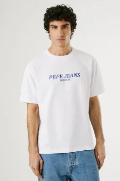 Pepe Jeans Camiseta de manga corta con logo y fantasia trasera. blanco Discount