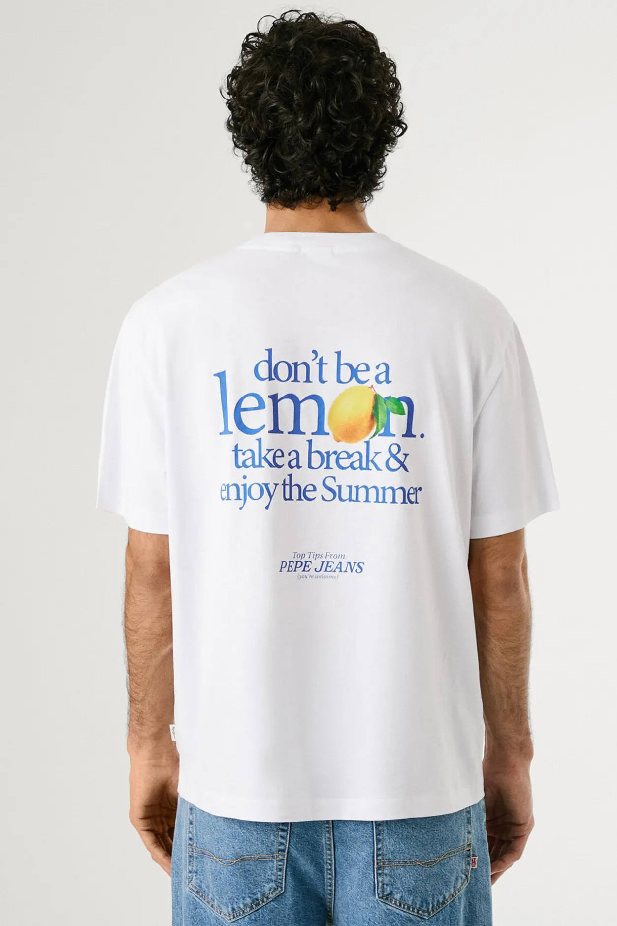 Pepe Jeans Camiseta de manga corta con logo y fantasia trasera. blanco Discount