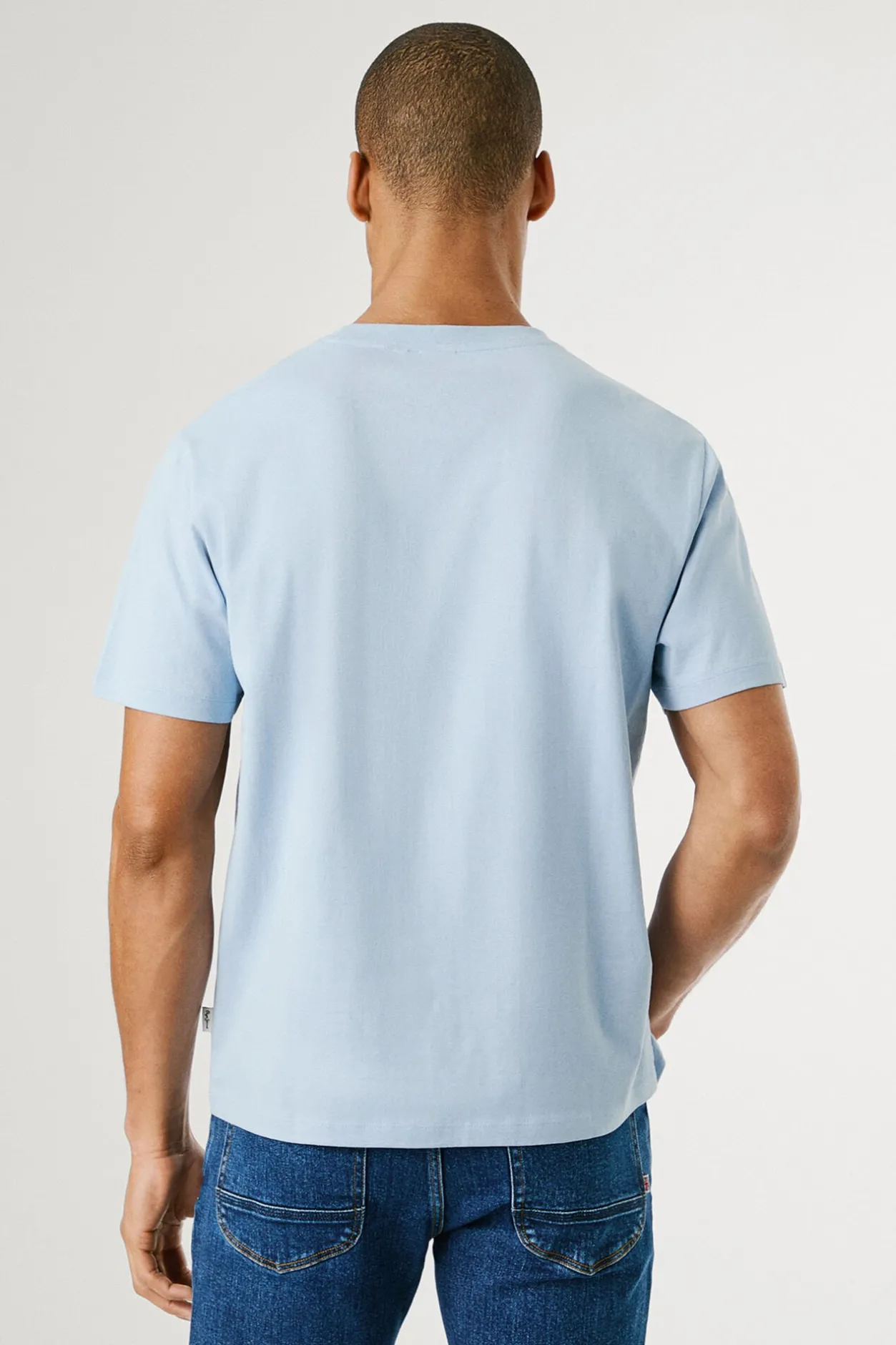 Pepe Jeans Camiseta de manga corta con logo bordado. azul Outlet