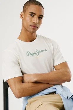 Pepe Jeans Camiseta de manga corta con logo frontal. blanco Best