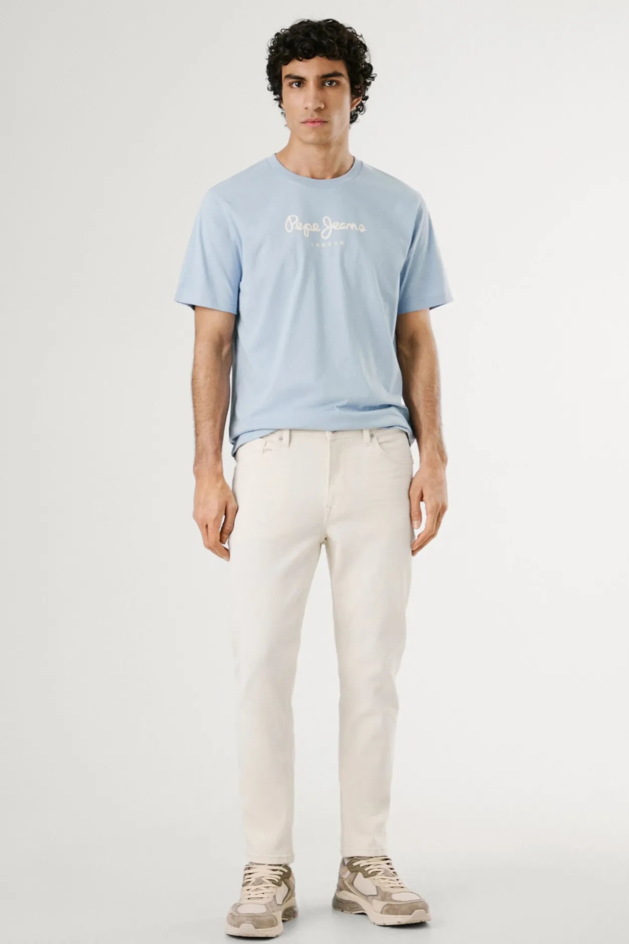 Pepe Jeans Camiseta de manga corta con logo frontal. azul Sale