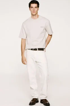 Selected Camiseta de manga corta Logo. Gris Hot