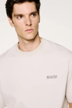 Selected Camiseta de manga corta Logo. Gris Hot