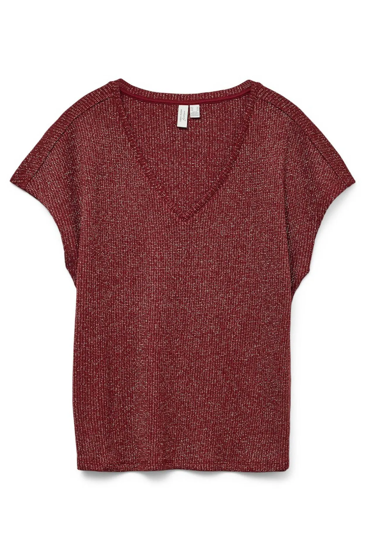 Vero Moda Camiseta de manga corta lúrex Rojo Clearance