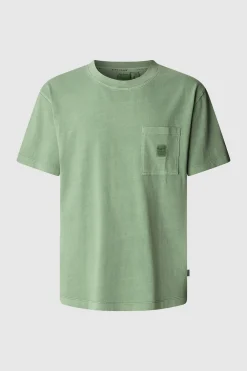 Pepe Jeans Camiseta de manga corta teñida en prenda. verde