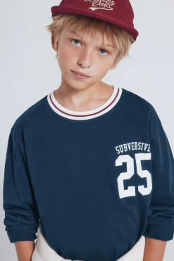 Springfield Kids Camiseta de manga larga varsity niño azul Hot