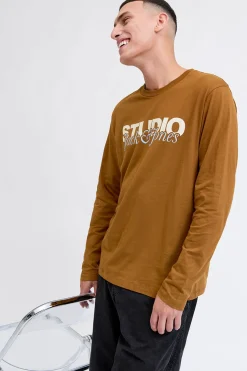 Jack & Jones Camiseta de manga studio marr&oacute;n Best