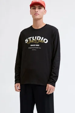 Jack & Jones Camiseta de manga studio negro Online