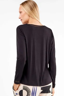 Gisela Camiseta detalle encaje escote negro Best