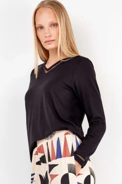 Gisela Camiseta detalle encaje escote negro Best