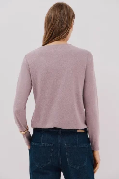 Cortefiel Camiseta detalle strass Lila